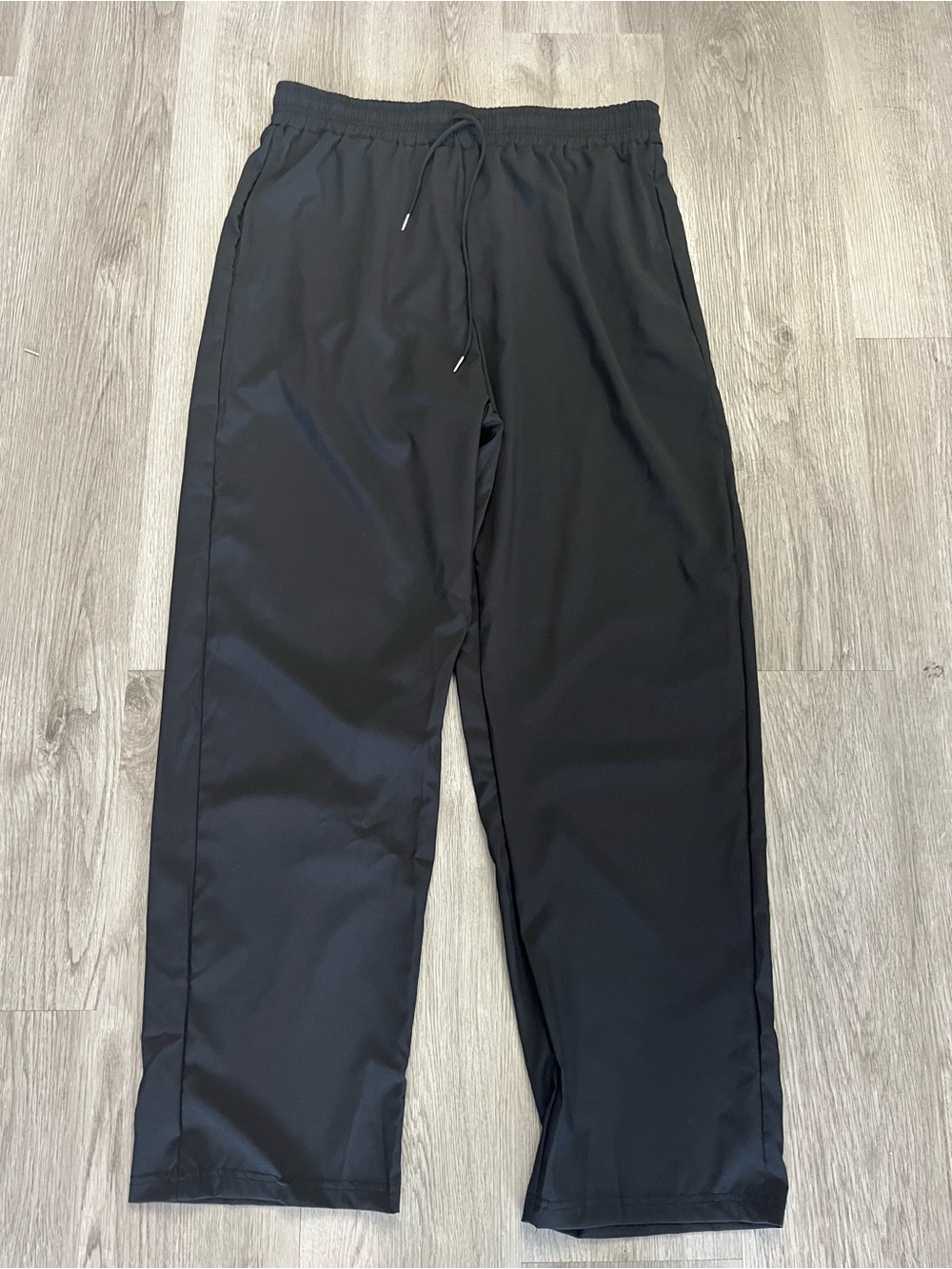 🔥385–Men's Black Drawstring Track Pants